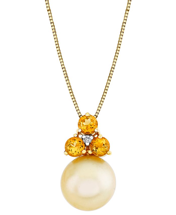 Macy's Pearl Necklace, 14k Gold Cultured Freshwater Pearl Pendant (11mm) -  Macy's