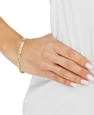Braided Herringbone Link 7-1/2" Bracelet in 14k Gold-Plated Sterling Silver, Created for Macy's