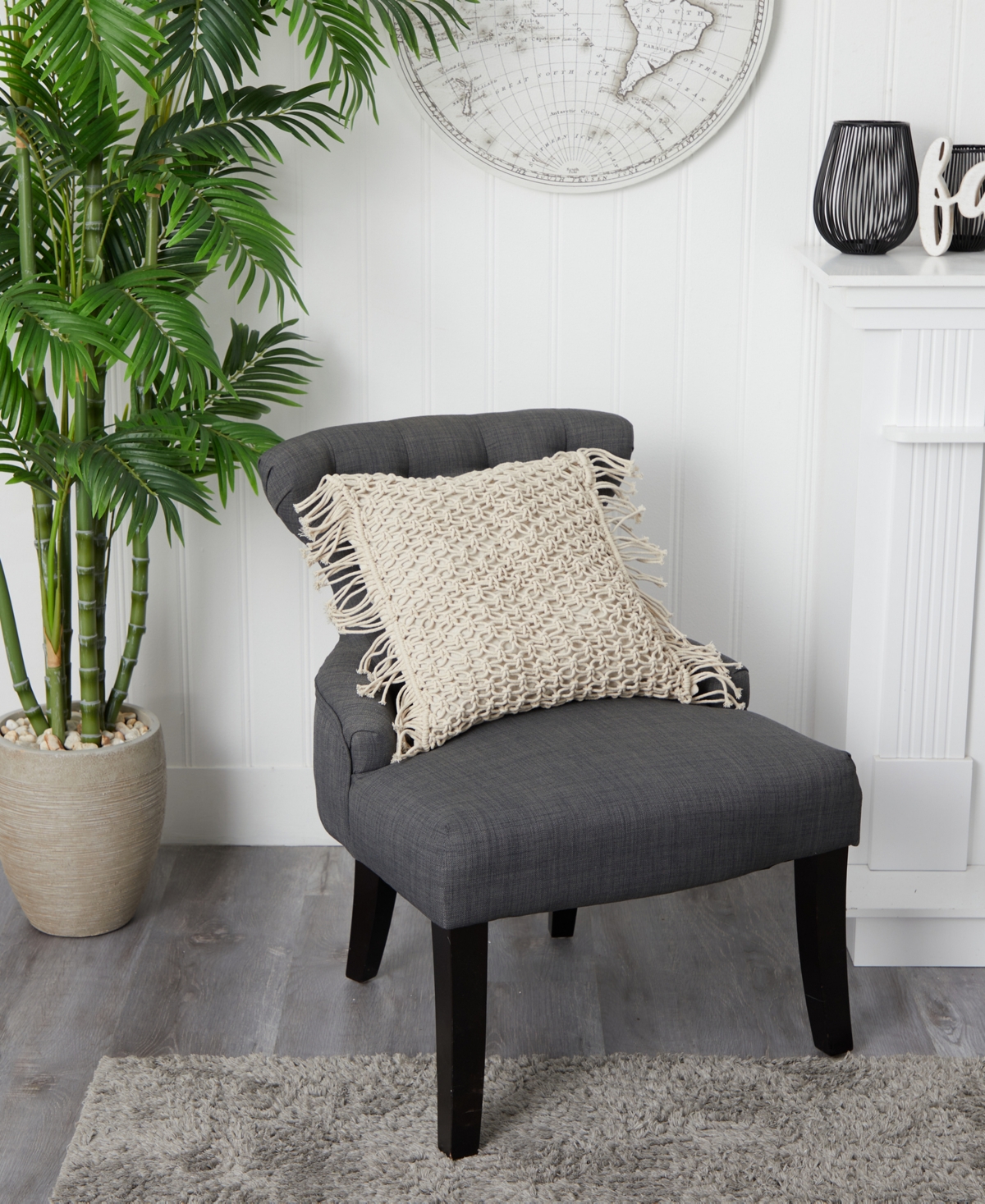 Boho Fringed Woven Macrame Decorative Pillow Cover,