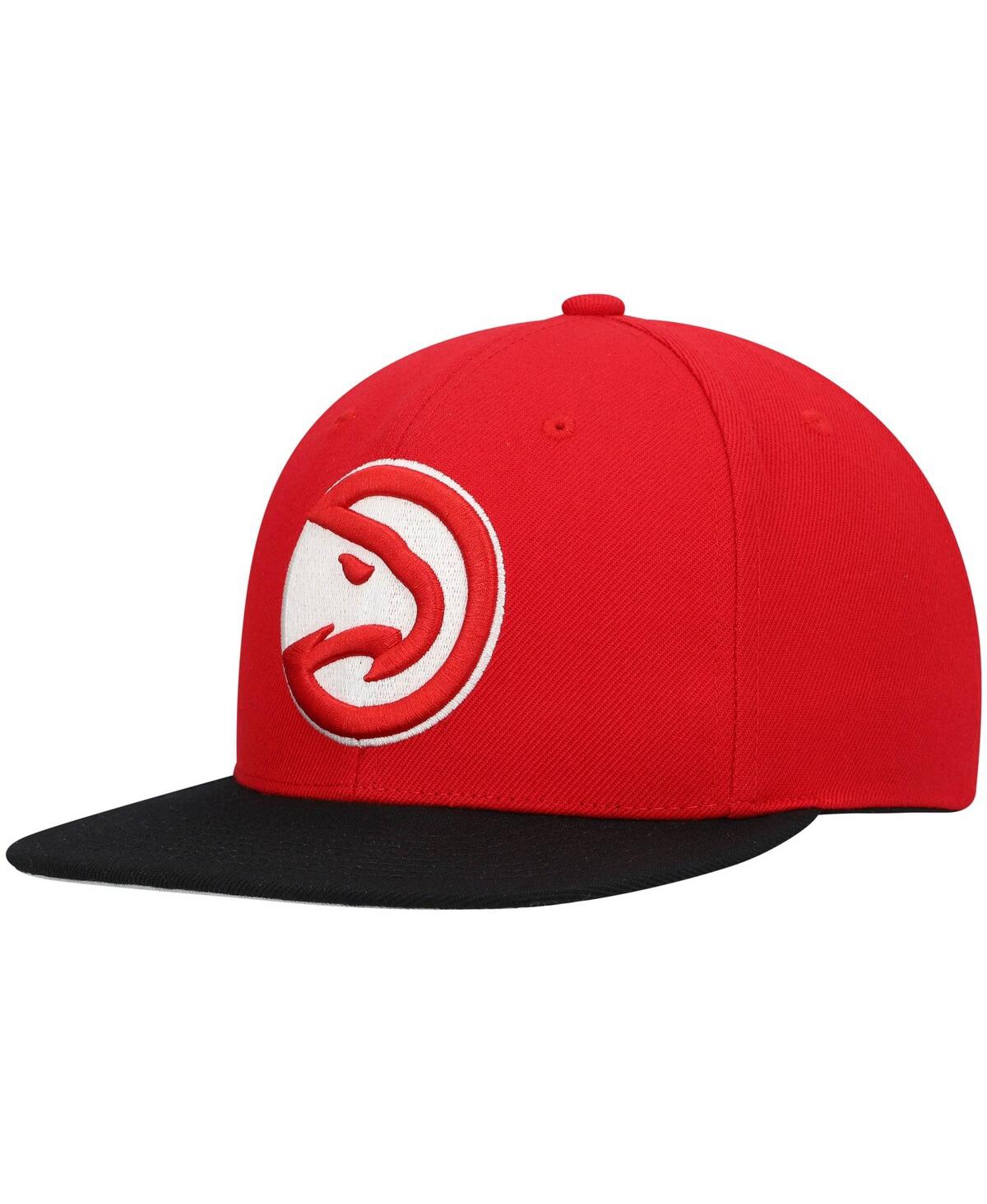 Mitchell & Ness Men's  Red, Black Atlanta Hawks Mvp Team Two-tone 2.0 Stretch-snapback Hat In Red,black