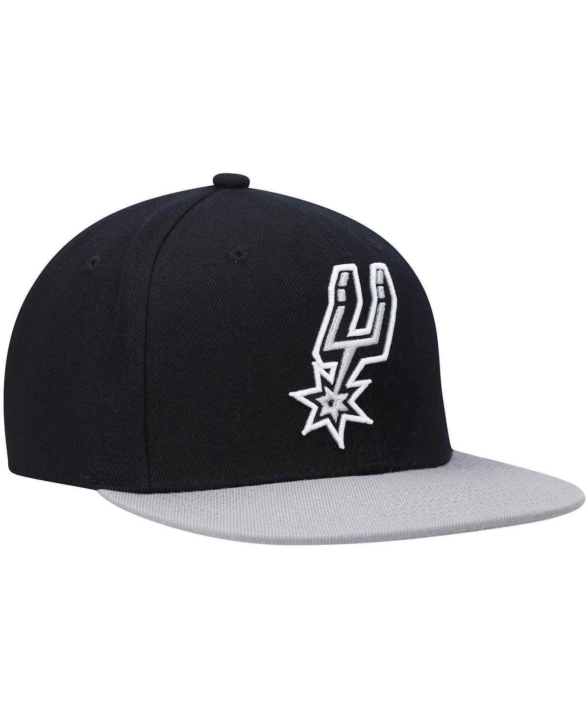 Men's Mitchell & Nessand Silver San Antonio Spurs Team Two-Tone 2.0 Snapback Hat - Black, Silver