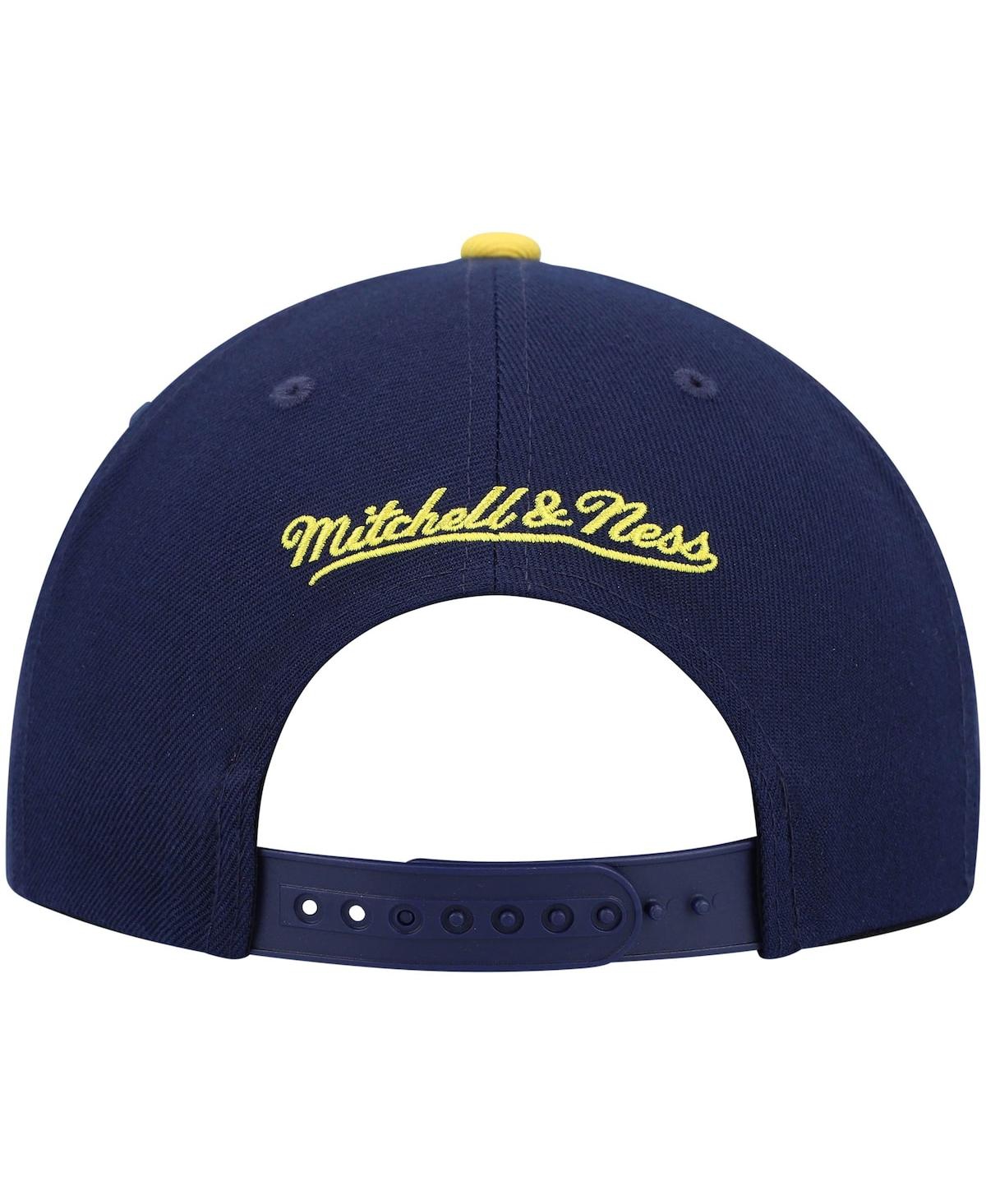 Men's Mitchell & Nessand Gold Indiana Pacers Hardwood Classics Team Two-Tone 2.0 Snapback Hat - Navy, Gold