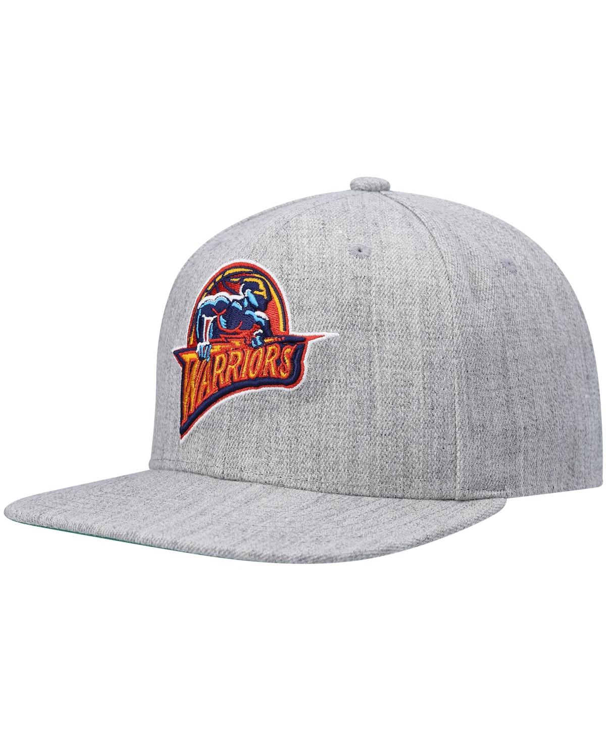 Mitchell & Ness Men's  Heathered Gray Golden State Warriors Hardwood Classics Team 2.0 Snapback Hat In Heathered Gray