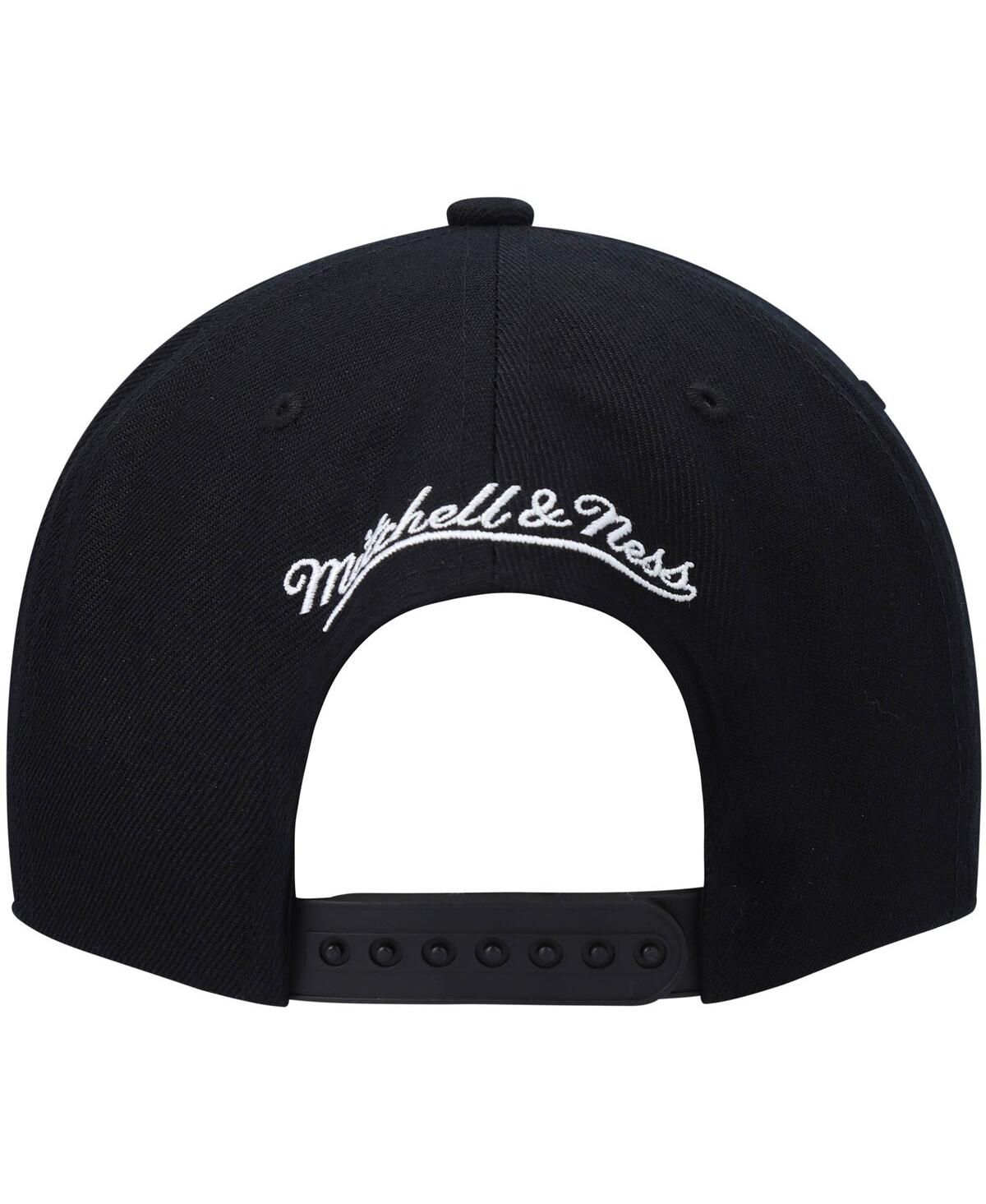Mitchell & Ness Men's  Black Portland Trail Blazers Hardwood Classics Script 2.0 Snapback Hat In Black