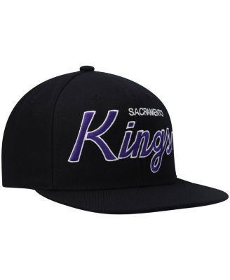 Men's Black Sacramento Kings Hardwood Classics Script 2.0 Snapback Hat