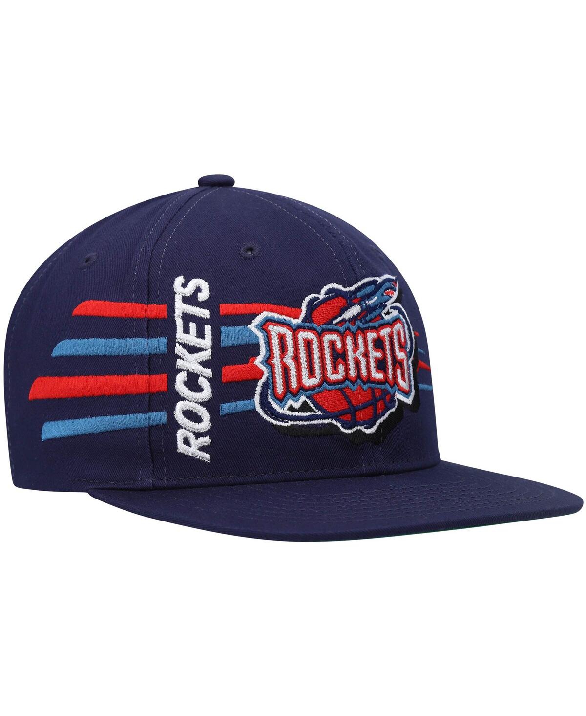 Men's Mitchell & NessHouston Rockets Hardwood Classics Retro Bolt Deadstock Snapback Hat - Navy