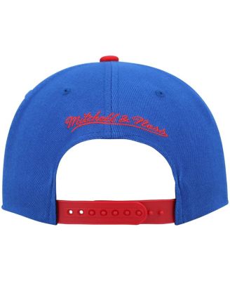Men's Royal and Red Philadelphia 76ers Hardwood Classics Gradient Wordmark Snapback Hat