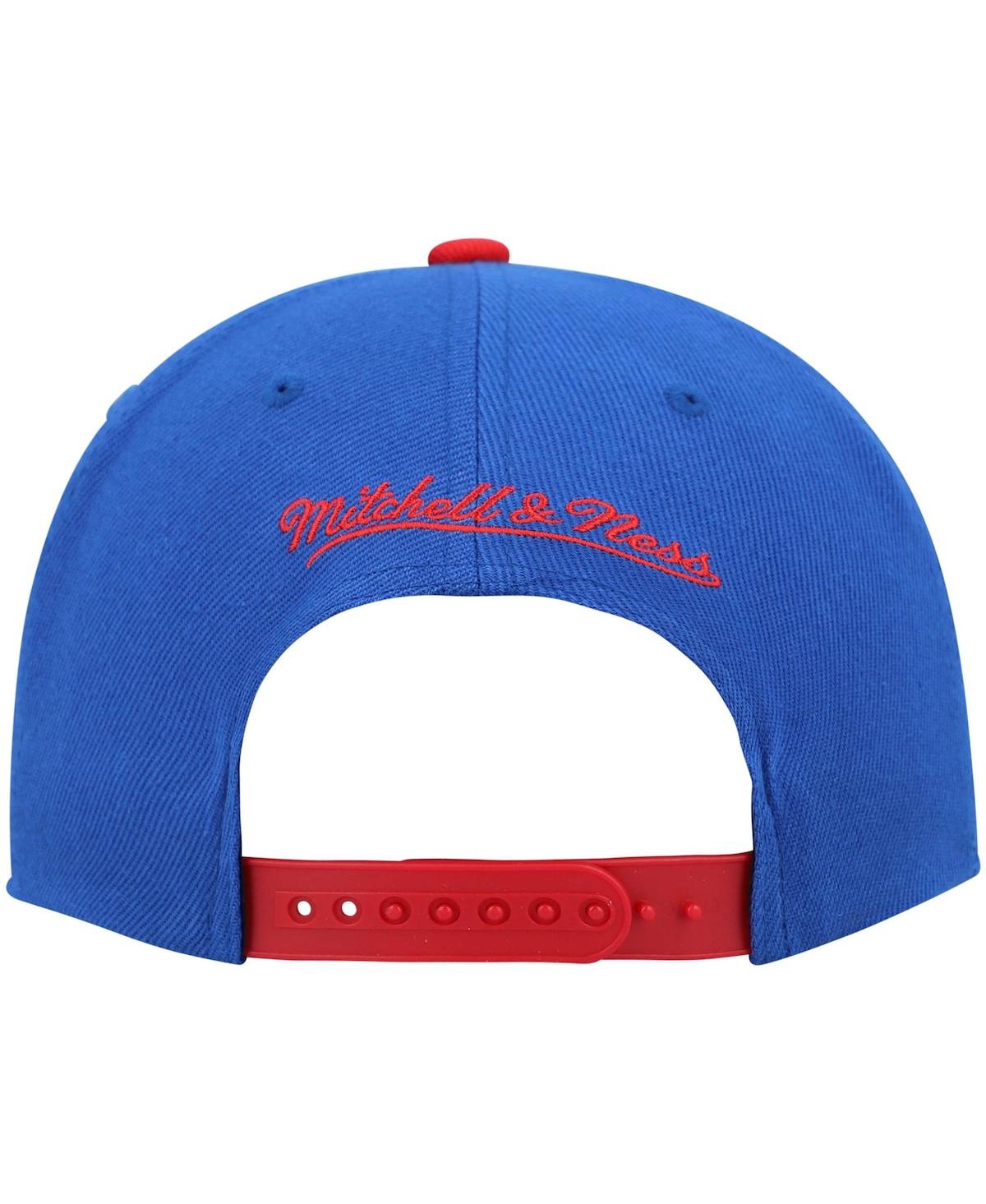 Mitchell & Ness Men's  Royal And Red Philadelphia 76ers Hardwood Classics Gradient Wordmark Snapback In Royal,red