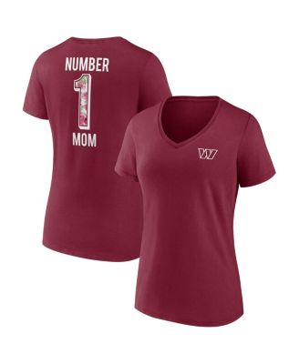 Women's Burgundy Washington Commanders Team Mother's Day V-Neck T-shirt