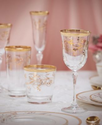 4 Piece Rosalia Flower White Wine Set