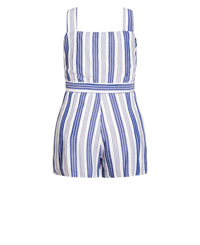 City Chic Trendy Plus Size Youth Stripe Romper & Reviews - Shorts ...