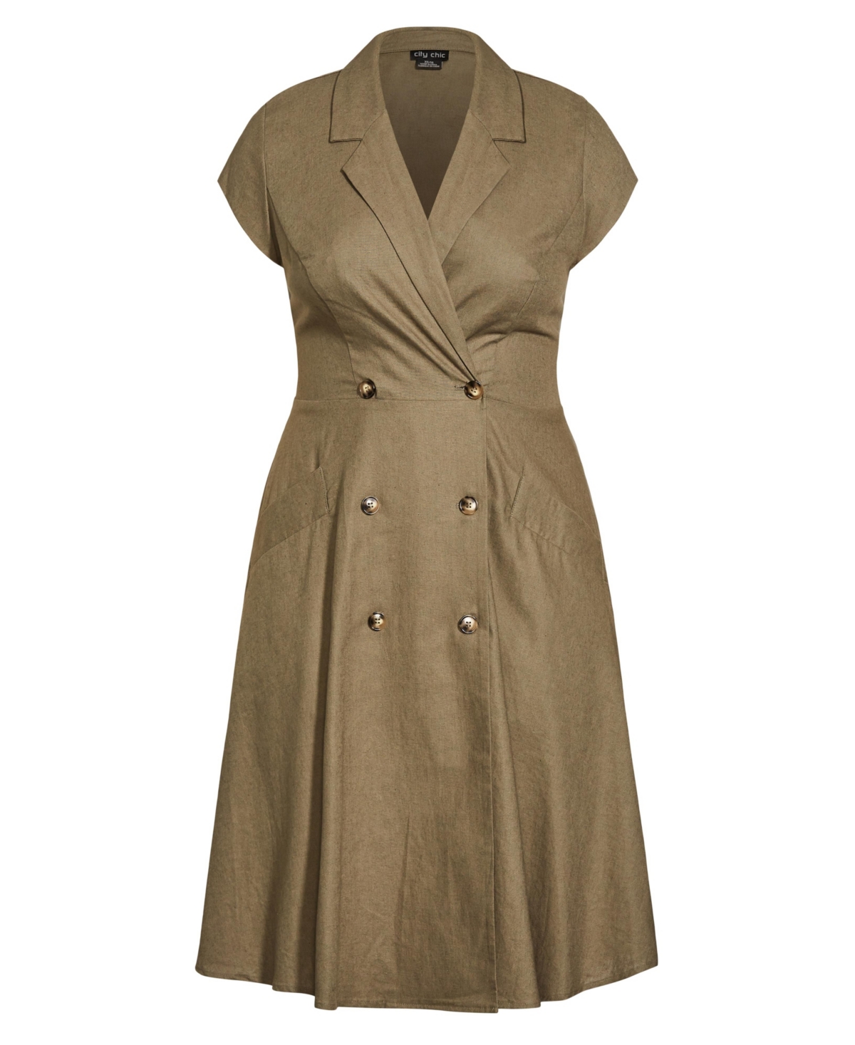 City Chic Trendy Plus Size Chic Lafayette Dress In Khaki ModeSens