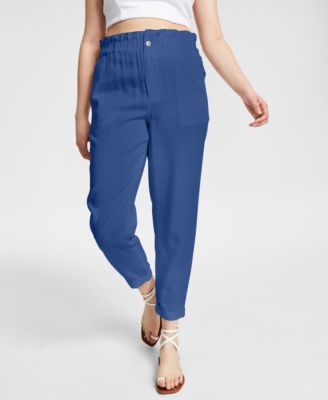 Bar III - Women's Paperbag-Waist Ankle Pants