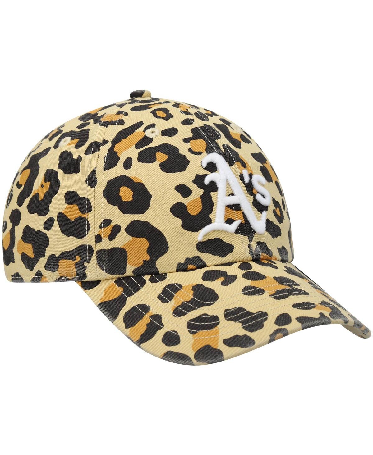 47 Brand Women's '47 Oakland Athletics Tan Bagheera Cheetah Clean Up Adjustable Hat In Tan