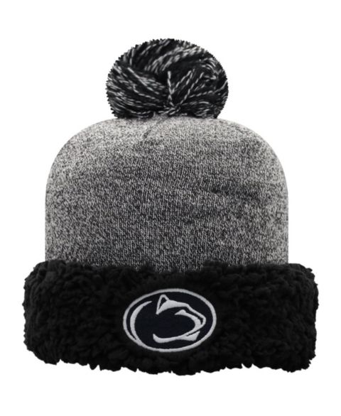 Женская шапка Top of the World Black Penn State Nittany Lions Snug Cuffed Knit Hat with Pom