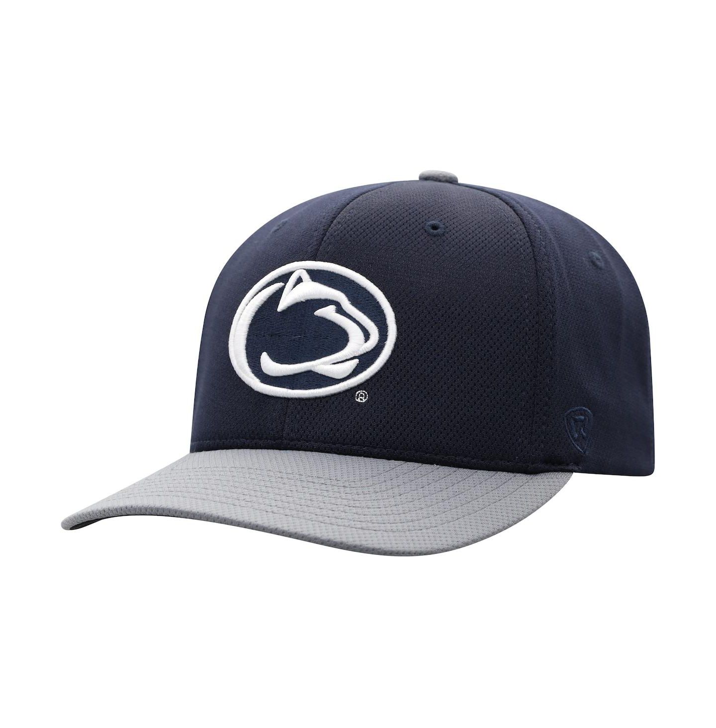 Мужская кепка Top of the World Navy, Gray Penn State Nittany Lions Two-Tone Reflex Hybrid Tech Flex Hat — фото 4