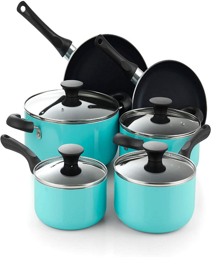 Club Aluminum Cookware USA 7 & 10 Aqua Turquoise Fry Pan Skillets
