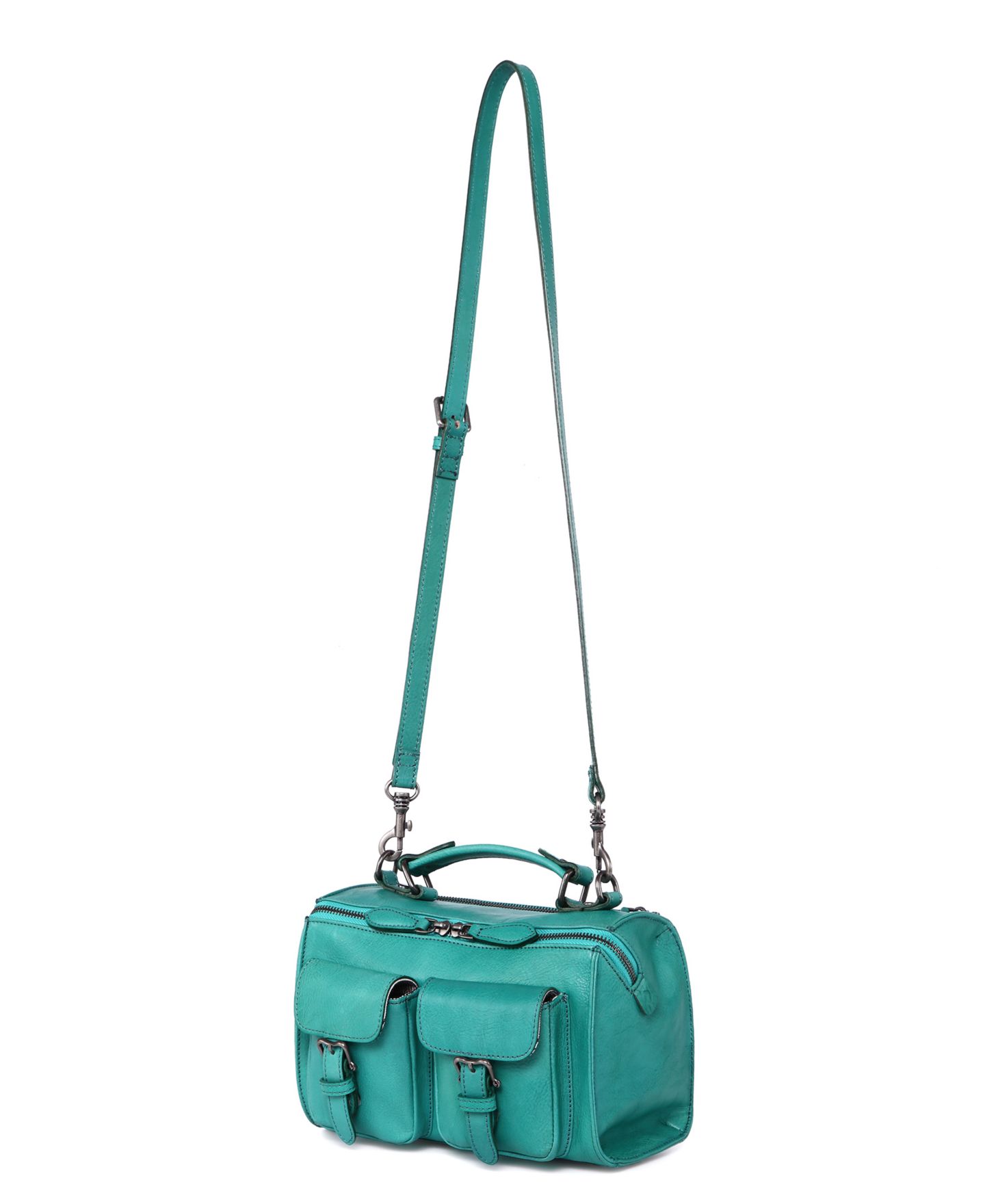 Женская сумка OLD TREND Las Luna Small Leather Crossbody, цвет: Аквамариновый — фото 8