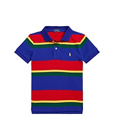 Little Boys Striped Mesh Polo Shirt