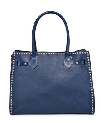 Westland Large Studded Leather Satchel Bag
