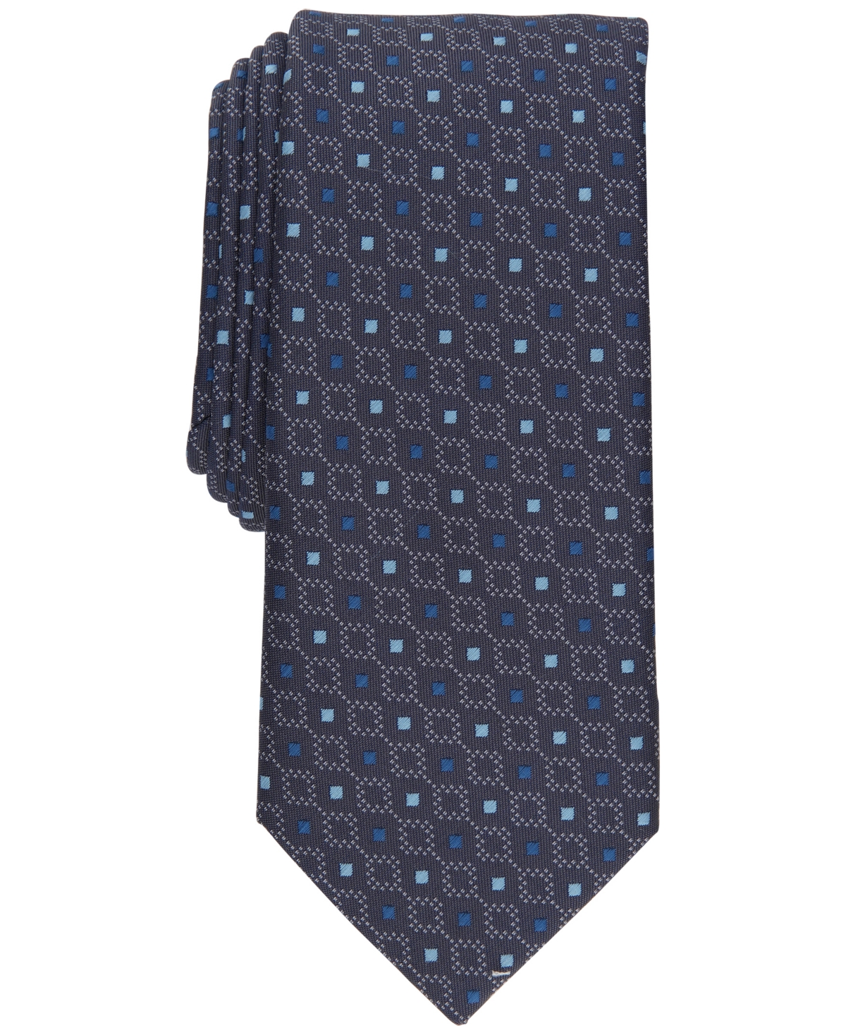 Alfani Men's Curtis Geo Tie, Created For Macy's In Charcoal