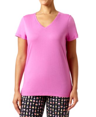 Hue - Women's Solid V-Neck Sleep T-Shirt