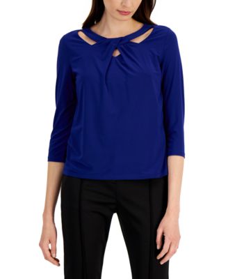 Petite Twist-Neck Top