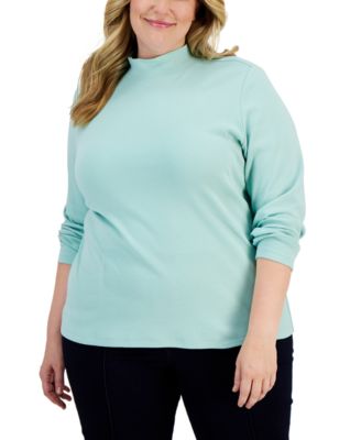 Karen Scott - Plus Size Mock-Neck Top