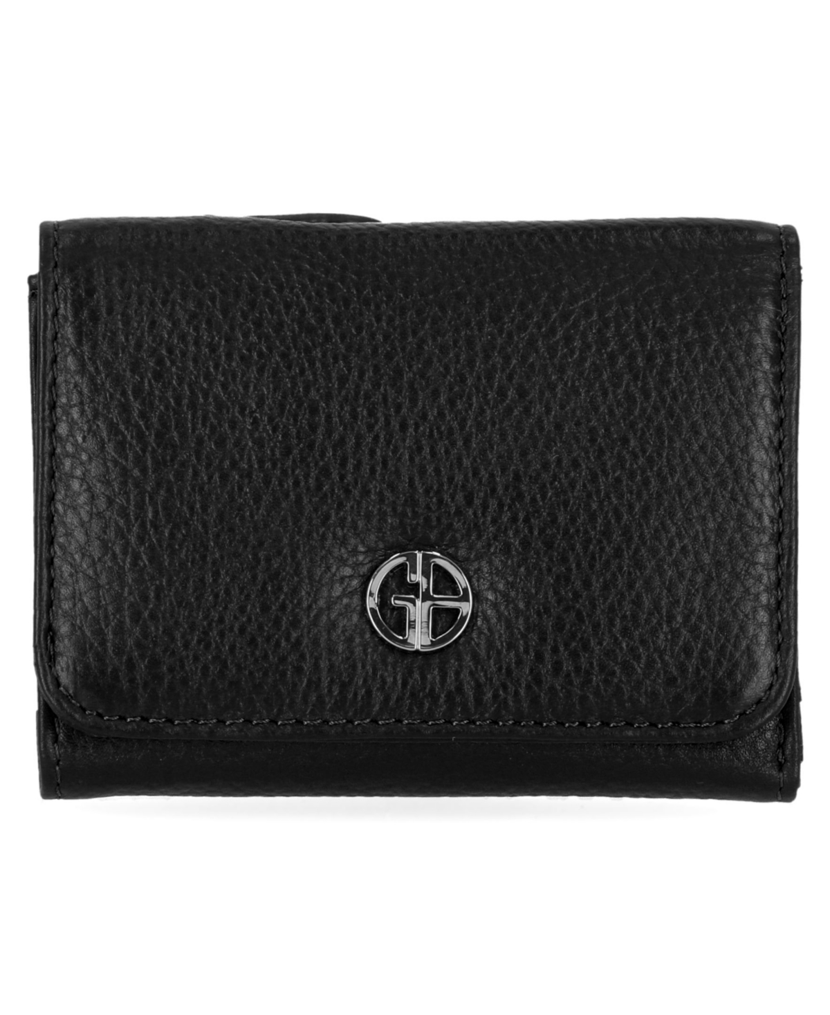 Softy Leather Trifold Wallet, Created for Macy's - Black/Silver