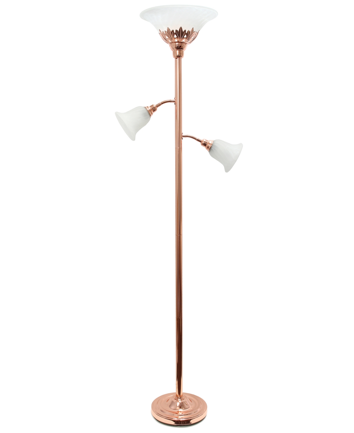 Elegant Designs 3 Light Floor Lamp In Rose Gold-tone