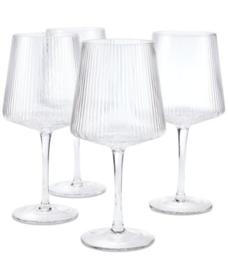 Hotel Collection - Clear Fluted Wine Glasses, Set of 4, Created for Macy's