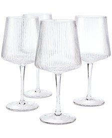 Clear Fluted Wine Glasses, Set of 4, Created for Macy's 