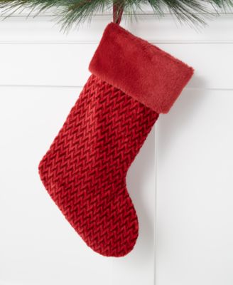 Holiday Lane - Textured Velvet Stocking