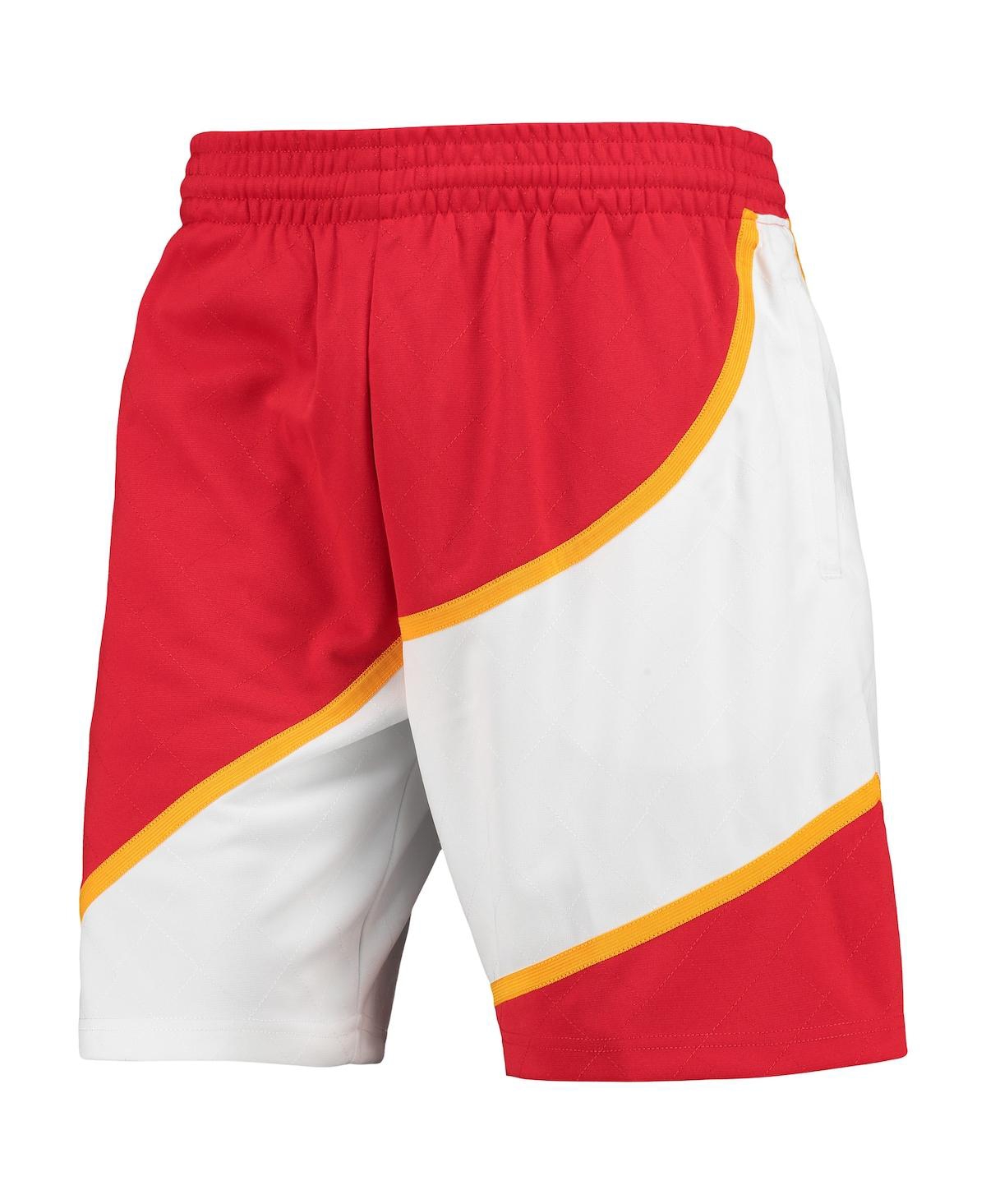 Shop Mitchell & Ness Men's  Red Atlanta Hawks 1986 Hardwood Classics 75th Anniversary Swingman Shorts