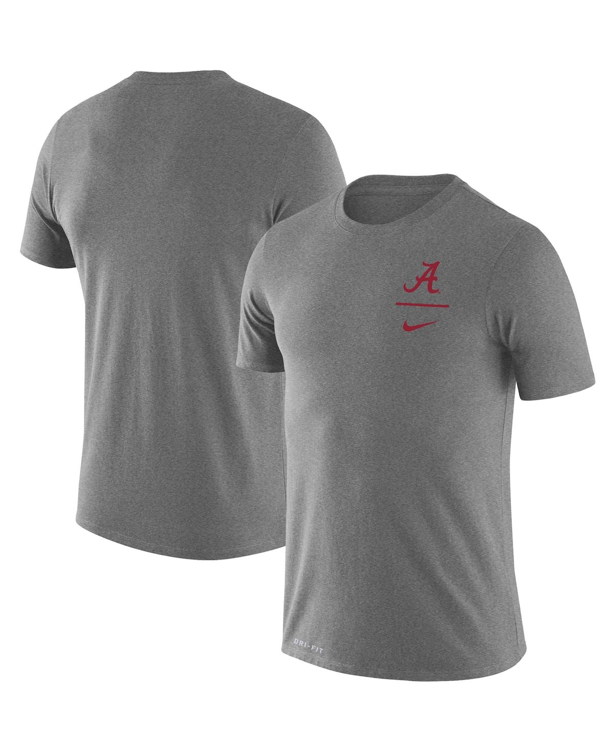 Men's Nike Heathered Gray Alabama Crimson Tide Logo Stack Legend Performance T-shirt