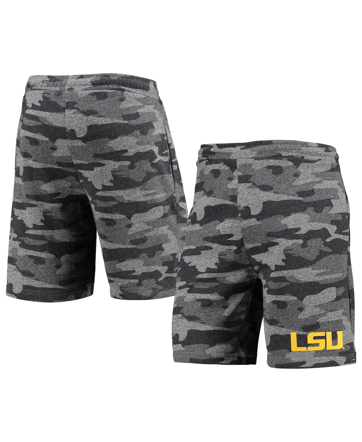Shop Concepts Sport Men's  Charcoal, Gray Lsu Tigers Camo Backup Terry Jam Lounge Shorts In Charcoal,gray