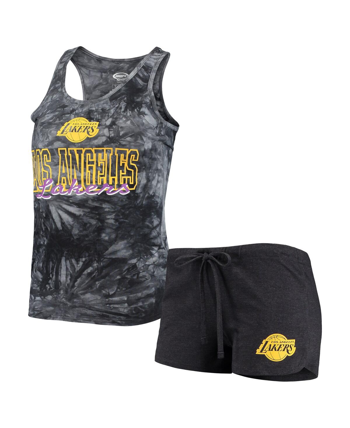 Concepts Sport Women's  Charcoal Los Angeles Lakers Billboard Tank Top And Shorts Sleep Set In Charcoal