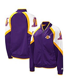 Women's Purple, Gold Los Angeles Lakers Fan Girl Satin Raglan Full-Zip Jacket