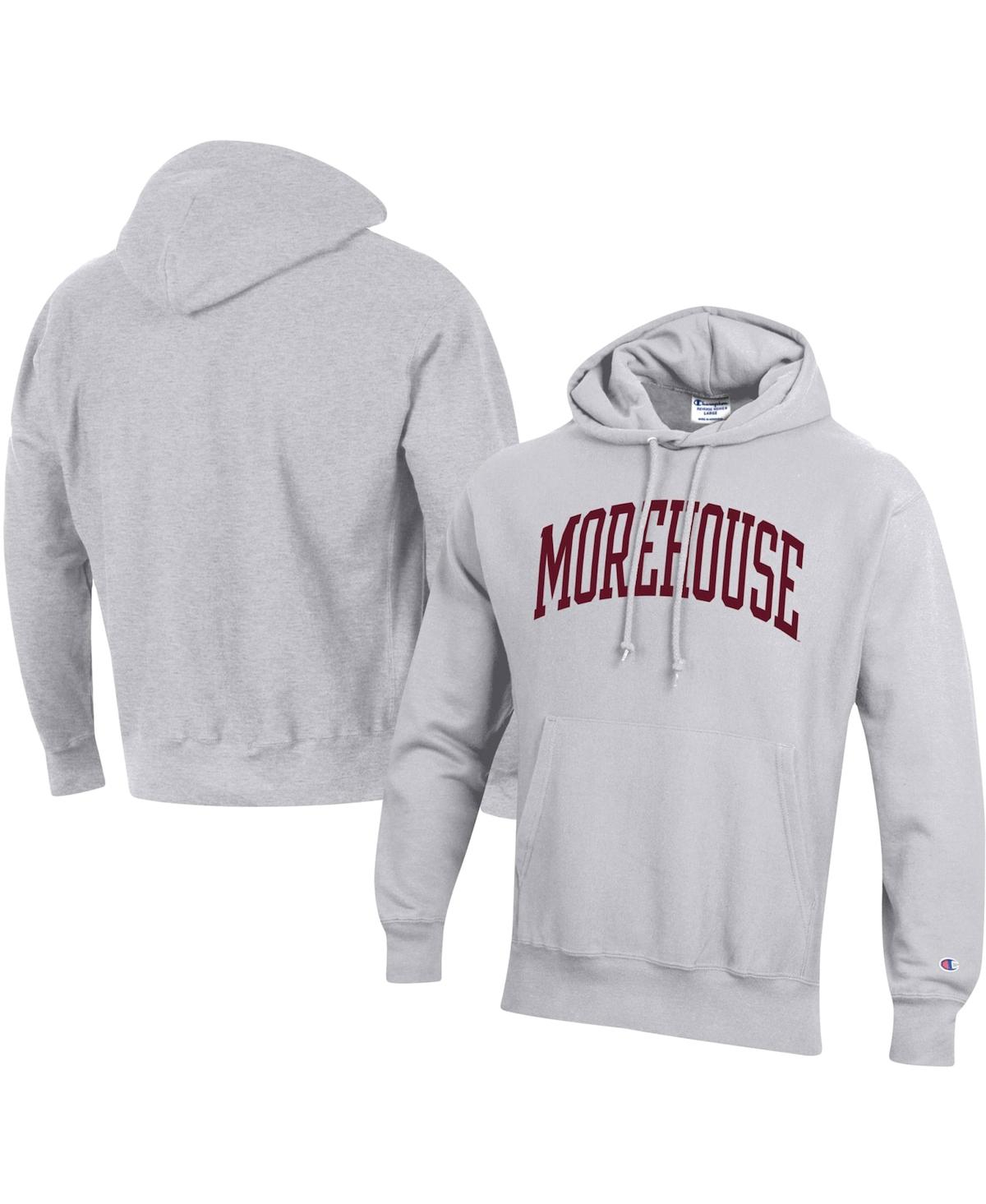 CHAMPION MEN'S CHAMPION GRAY MOREHOUSE MAROON TIGERS TALL ARCH PULLOVER HOODIE