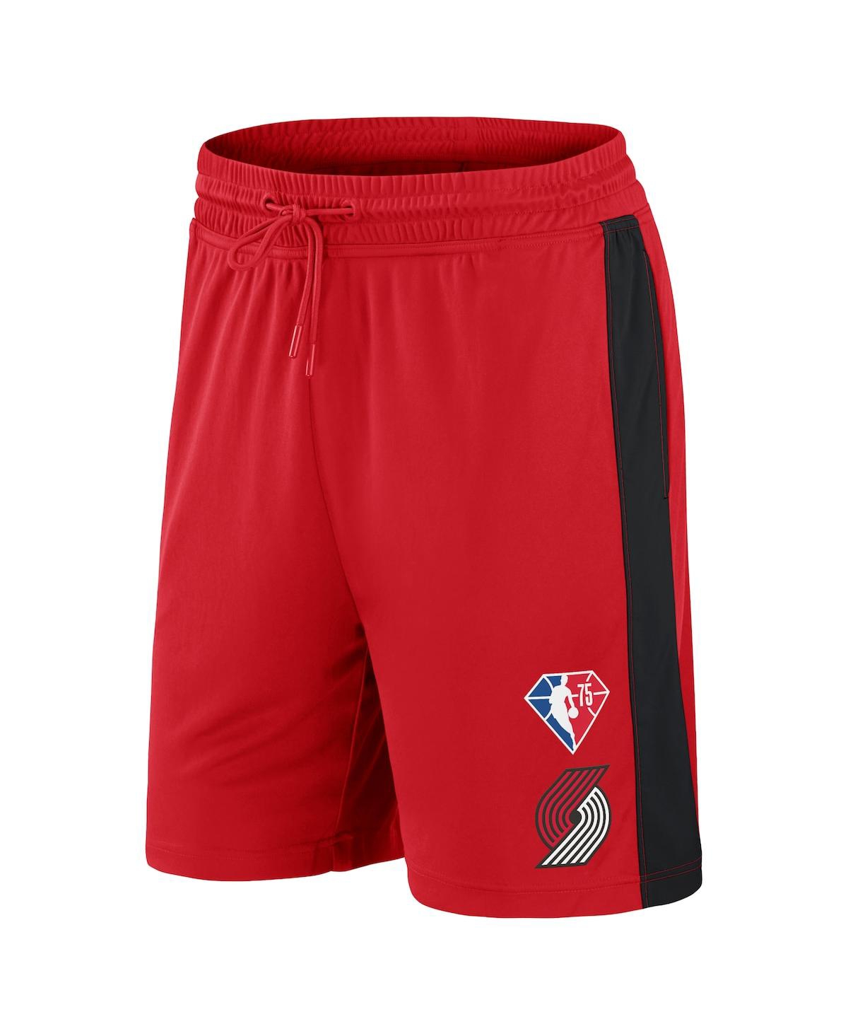 Men's FanaticsPortland Trail Blazers 75th Anniversary Downtown Performance Practice Shorts - Red