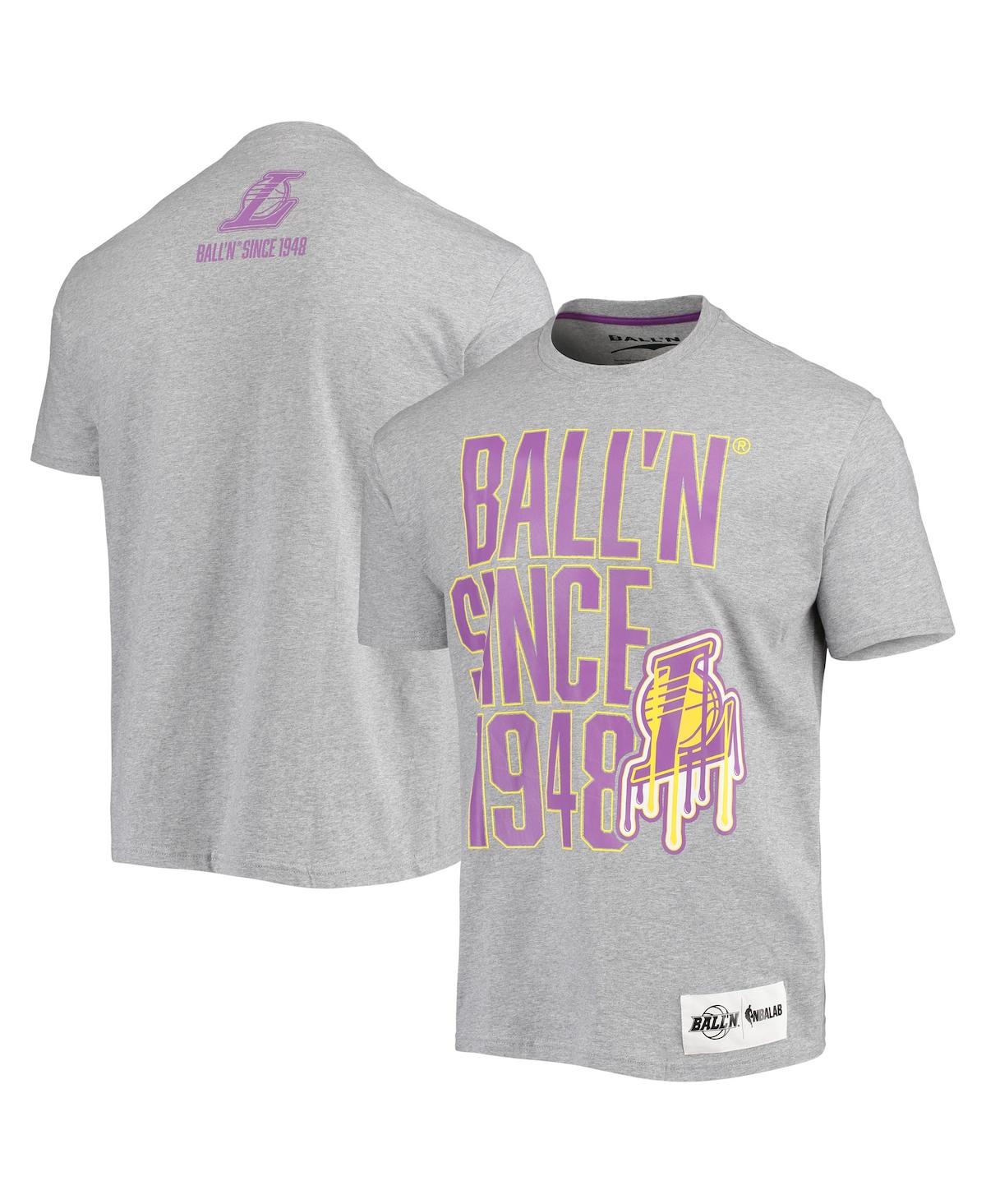 Men's Ball'N Heathered Gray Los Angeles Lakers Since 1948 T-shirt - Heathered Gray