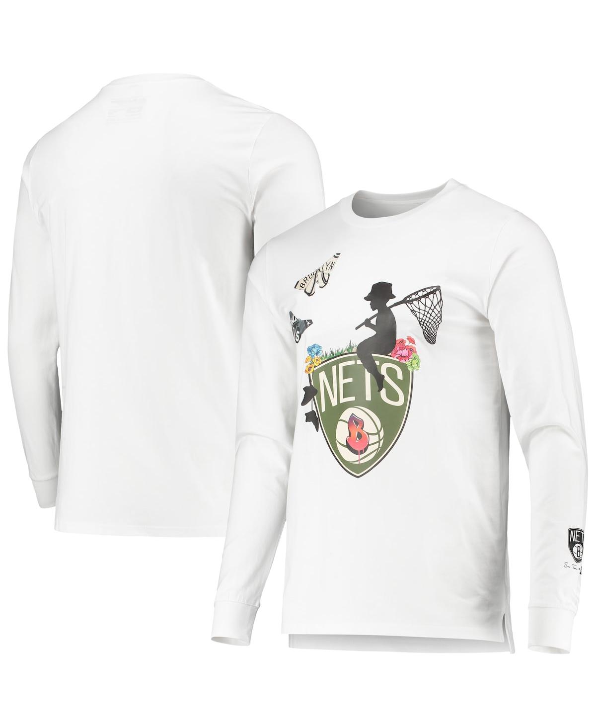 Bleacher Creatures Men's White Brooklyn Nets Sue Tsai Long Sleeve T-shirt