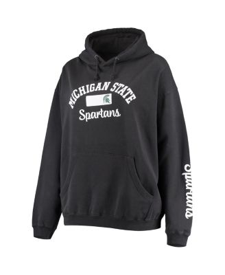 Women's Black Michigan State Spartans Rock n Roll Super Oversized Pullover Hoodie