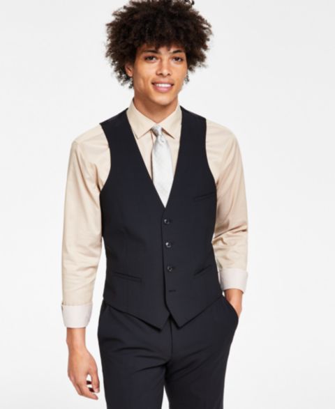 Мужской жилет Bar III Slim-Fit Wool Suit Vest, цвет: Чёрный