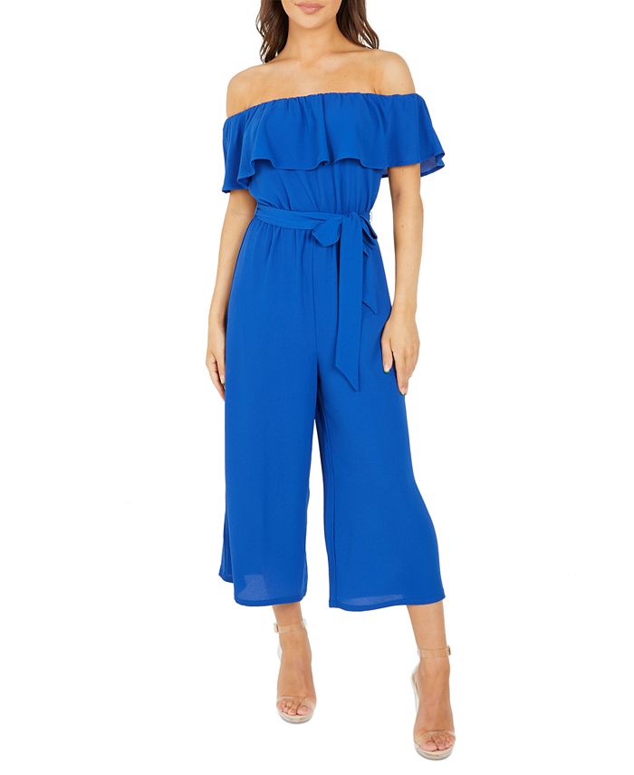 Macy's off the shoulder clearance jumpsuit
