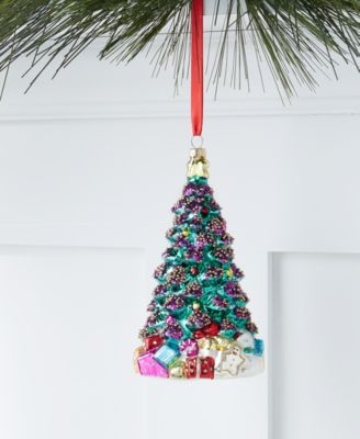 Holiday Lane - Jewel Tones Glass Green Christmas Tree