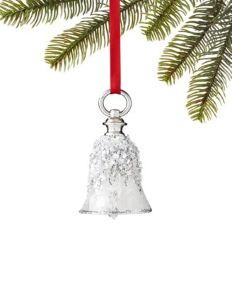Holiday Lane - Silver Bells Sequined Glass Bell Ornament