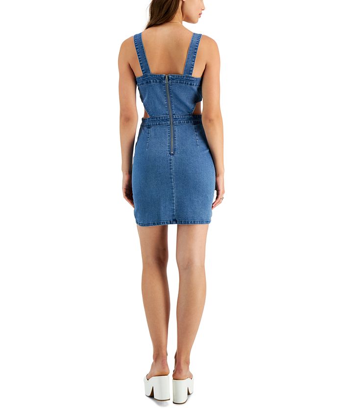 Tinseltown Juniors' Denim Square Neckline SideCutout Dress Macy's