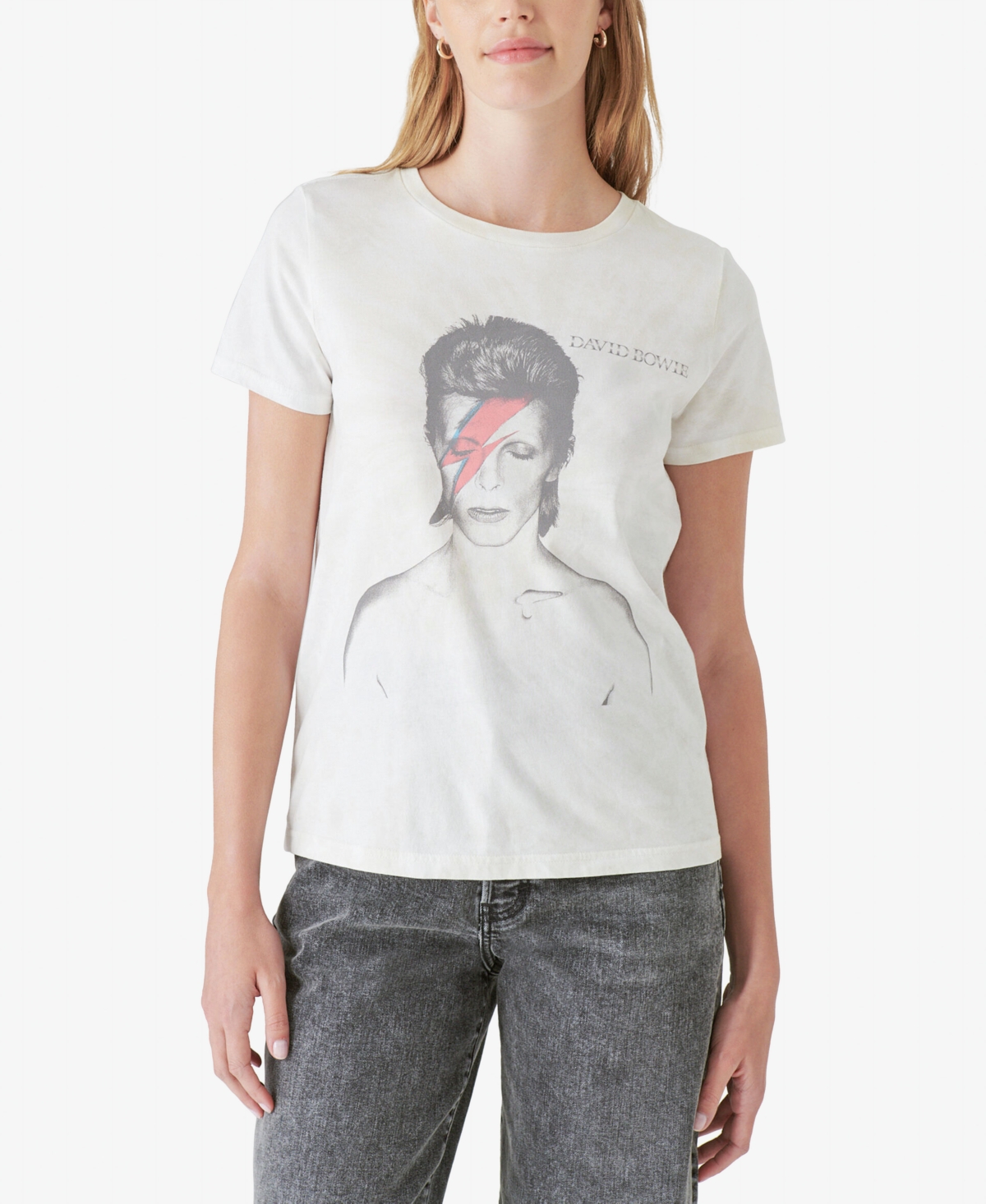 LUCKY BRAND WOMEN'S BOWIE COVER CLASSIC GRAPHIC T-SHIRT