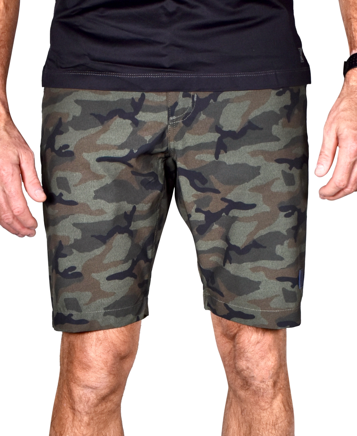 Men's Camo Print Gurkha Flat Front Shorts - Olive Camo